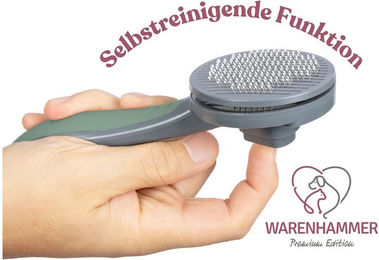 Warenhammer Fellbürste für Hunde und Katzen aus Edelstahl mit Selbstreinigungsfunktion – Bild 1 von 5