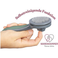 Produktbild von Warenhammer Fellbürste für Hunde und Katzen aus Edelstahl mit Selbstreinigungsfunktion