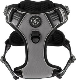 Warenhammer Hundegeschirr Anti-Zug mit reflektierenden Leuchtstreifen Grau Größe M – Bild 1 von 5