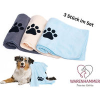 Produktbild von Warenhammer Hundehandtuch aus Mikrofaser im 3er Set sehr saugfähig in verschiedenen Farben