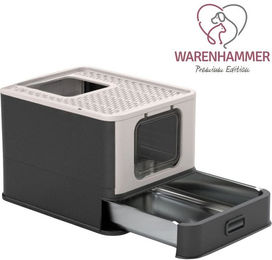 Warenhammer Katzentoilette Edelstahl offene Schalentoilette mit Schublade 54,3 x 42,3 x 38 cm – Bild 1 von 4