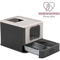 Produktbild von Warenhammer Katzentoilette Edelstahl offene Schalentoilette mit Schublade 54,3 x 42,3 x 38 cm