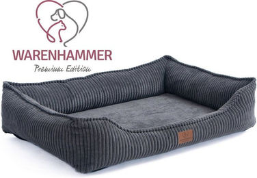 Warenhammer Orthopädisches Hundebett aus Cord in Grau mit herausnehmbarer Innenmatratze – Bild 1 von 5