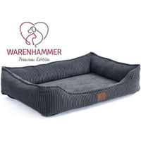 Produktbild von Warenhammer Orthopädisches Hundebett aus Cord in Grau mit herausnehmbarer Innenmatratze
