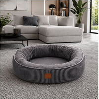 Produktbild von Warenhammer Orthopädisches Hundebett aus Plüsch mit herausnehmbarer Matratze und 22 cm hohem Rand in Grau