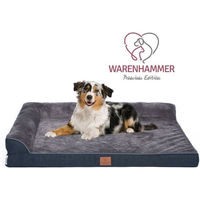 Produktbild von Warenhammer Orthopädisches Hundebett mit Memory Foam in Grau für erwachsene Hunde