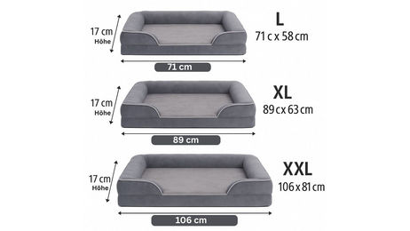 Warenhammer Orthopädisches Hundebett mit Memory Foam in Hellgrau – Bild 1 von 3