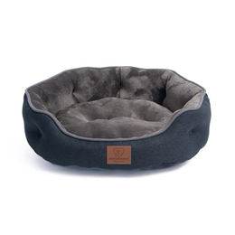 Warenhammer Orthopädisches Hundebett und Katzenbett aus Plüsch mit Wendekissen Grau Größe S – Bild 1 von 12