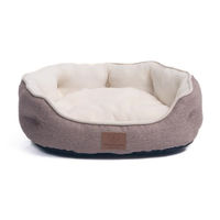 Produktbild von Warenhammer Orthopädisches Premium Katzenbett mit Fleece und zweiseitigem Innenkissen Grau S 51 x 48 x 17 cm