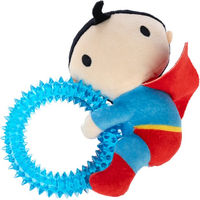 Produktbild von Warner Bros DC Superman Hundespielzeug mit Ring und Quietschfunktion aus Polyester in Blau Rot Bunt