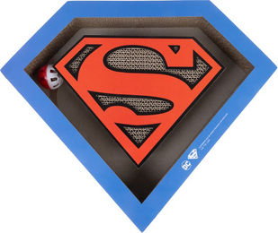 Produktbild von Warner Bros DC Superman Kratzbrett mit Kugelbahn aus Kratzpappe für Katzen 40 x 33,2 x 5 cm