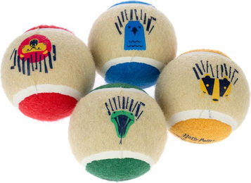 Produktbild von Warner Bros Harry Potter Tennisball-Set Hogwarts aus Gummi 4 Stück Durchmesser 6,3 cm