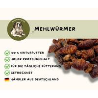 Produktbild von Warnick´s Tierfutterservice Getrocknete Mehlwürmer als Ergänzungsfutter für Fische, Vögel, Reptilien und Nager