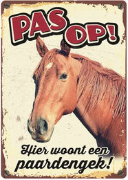 Produktbild von Warnzeichen Tafel Red Horse aus Metall in Weiß und Bunt