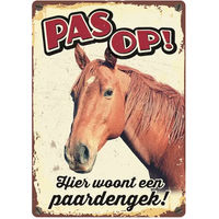 Produktbild von Warnzeichen Tafel Red Horse aus Metall in Weiß und Bunt