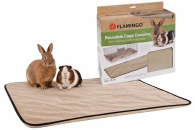 Waschbare Bodenmatte für Kaninchen und Hamster Riley Beige 140x70x0,4 cm – Bild 1 von 7