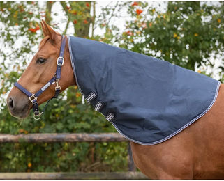 Wasserdichte Fleece-Halsdecke für Pferde von QHP in Schwarz oder Blau - 100 g – Bild 1 von 2