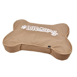 Produktbild von Wasserdichte Hundematte in Knochenform XL Beige aus Polyester für Hunde und Katzen 100x70 cm - 100 cm