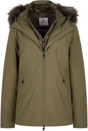 Produktbild von Wasserdichte HV Polo Isa Reitjacke für Damen mit Kapuze aus Polyester in Schwarz oder Grün