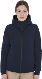 Wasserdichte Reitjacke mit Kapuze für Damen von Equestro in Marineblau – Bild 1 von 1