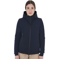 Produktbild von Wasserdichte Reitjacke mit Kapuze für Damen von Equestro in Marineblau