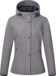 Produktbild von Wasserdichte Reitjacke mit Kapuze Imperial Riding Joyous Damen Grau XS