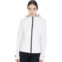 Produktbild von Wasserdichte Softshell Reitjacke mit Kapuze für Damen von Equestro in Weiß Größe M
