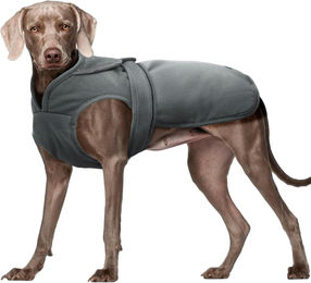 Wasserdichter Hundemantel aus Fleece in Grau mit Reflektoren für den Winter – Bild 1 von 7