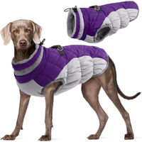Produktbild von Wasserdichter Hundemantel Winterjacke mit Fleece-Fütterung für große Hunde und Welpen in Lila