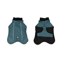 Produktbild von Wasserfeste Fleece Regenjacke für Hunde mit Kragen in Petrol Größe L (Rückenlänge ca. 40cm)