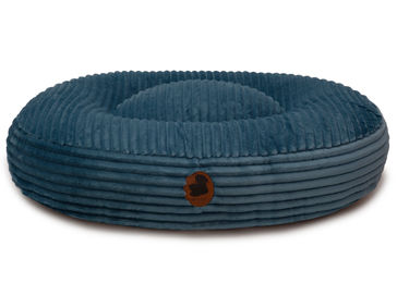 Produktbild von Wau-Bed Hundebett aus Cord in Blau Grösse S Oval 80x60cm
