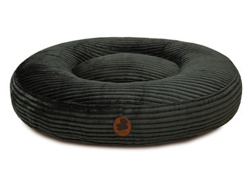 Produktbild von Wau-Bed Hundebett aus Cord in Grau mit Wechselbezug Linde Oval Größe L 120x100cm