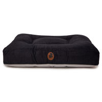 Produktbild von Wau-Bed Hundebett aus Cord in Schwarz Eckig Größe M 100x80cm