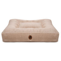 Produktbild von Wau-Bed Hundebett aus Kuschelcord in Creme Beige Eckig Größe S 80x60cm