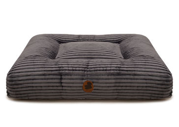 Produktbild von Wau-Bed Hundebett aus Kuschelcord in Dark Grey Eckig Größe S 80x60cm