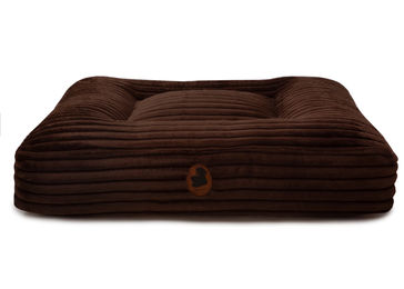 Produktbild von Wau-Bed Hundebett Kuschelcord Braun Eckig Größe L 120x100cm