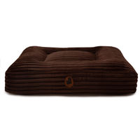 Produktbild von Wau-Bed Hundebett Kuschelcord Braun Eckig Größe M 100x80cm