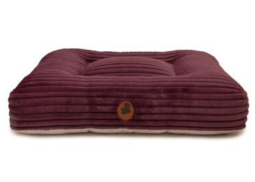 Produktbild von Wau-Bed Hundebett Kuschelcord Eckig Big Plum Lila Größe S 80x60cm