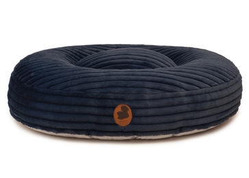 Produktbild von Wau-Bed Hundebett Kuschelcord Midnight Blau Oval Größe M 100x80cm
