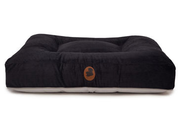 Produktbild von Wau-Bed Hundebett Wechselbezug Cord Schwarz Eckig XL 140x120cm