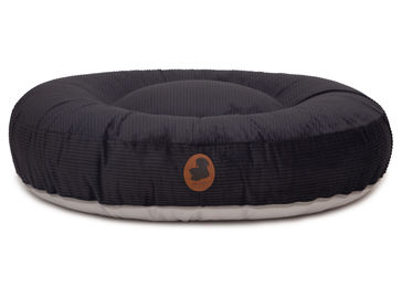 Produktbild von Wau-Bed Hundebett Wechselbezug Cord Schwarz Oval XL 140x120cm