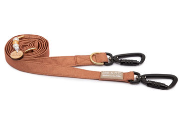 Produktbild von Wau-Move Hundeleine Cinnamon Braun mit Sicherheitskarabiner und wasserabweisendem Stoff