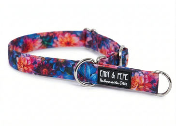 Produktbild von Wau-Move Zugstopp-Halsband Dahlia Erziehungshalsband aus wasserabweisendem Stoff Bunt 3cm