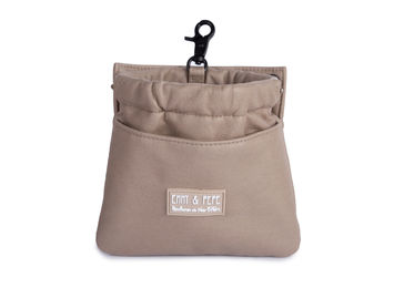 Produktbild von Wau-Pack Futterbeutel Leckerli-Tasche aus Wildleder in Taupe und Rose