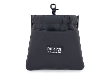 Produktbild von Wau-Pack Leckerli-Tasche Futterbeutel aus Kunstleder Schwarz Gold