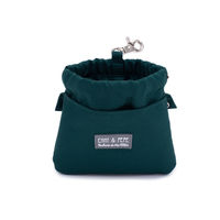 Produktbild von Wau-Pack Leckerli-Tasche Futterbeutel Dunkelgrün Schwarz mit Metallverschluss