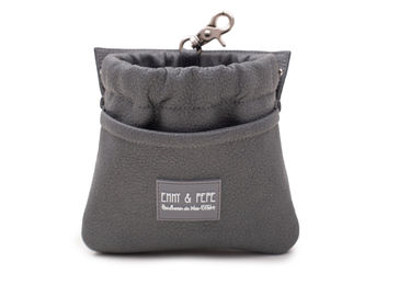 Produktbild von Wau-Pocket Futterbeutel Leckerli-Tasche aus Kunstleder Dark Grey/Rose