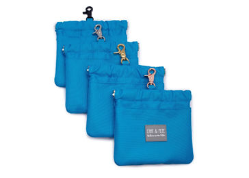Produktbild von Wau-Pocket Leckerli-Tasche Futterbeutel Electric Blue und Schwarz aus Metall