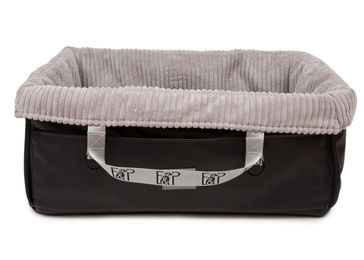 Produktbild von Wau-Snuggle Hundekorb aus Cord in Grau Schwarz Größe M