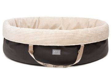 Produktbild von Wau-Snuggle Hundekorb Cord Creme Oval Größe S Beige